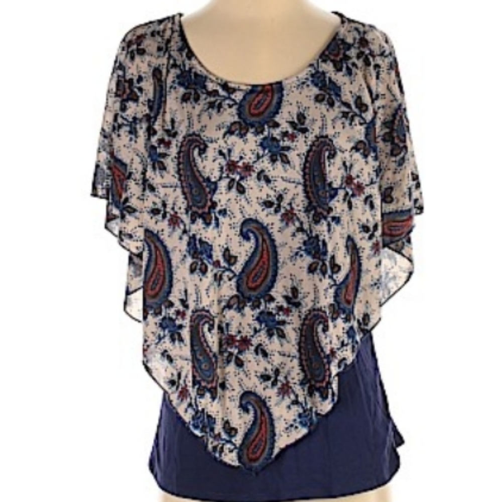 Naif Paisley Printed Flowy Sheer Blouse